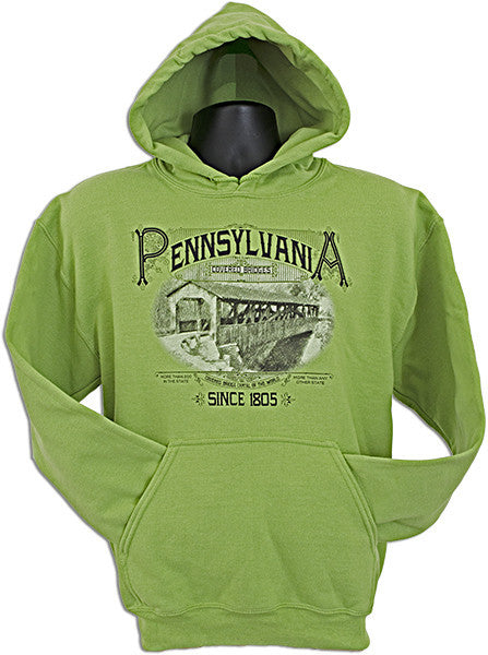 HOODED SWEATSHIRT PA Covered Bridge KIWI