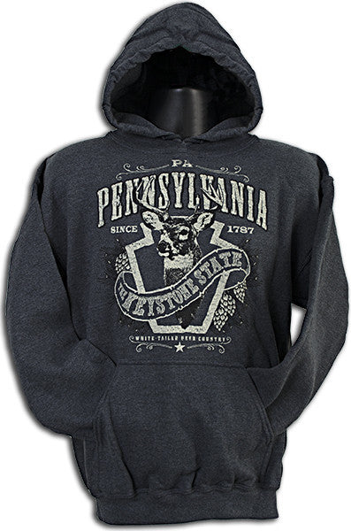 HOODED SWEATSHIRT PA Keystone Deer DK HEATHER