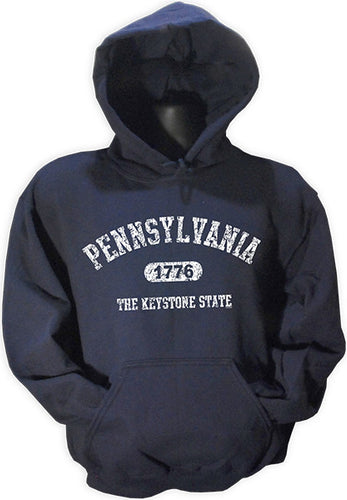 HOODED SWEATSHIRT Pennsylvania Distress NAVY