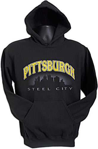 HOODED SWEATSHIRT - Pittsburgh Steel City BLACK