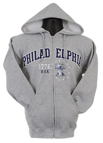ZIP HOOD Philadelphia 1776 Bell SPORT Grey XX