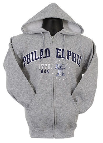 ZIP HOOD Philadelphia 1776 Bell SPORT Grey XX