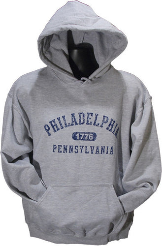 HOODED SWEATSHIRT Philadelphia Distressed GREY