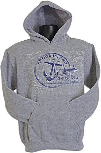 HOODED SWEATSHIRT - Rhode Island Circle GREY