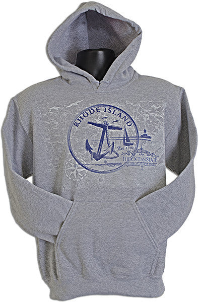 HOODED SWEATSHIRT - Rhode Island Circle GREY