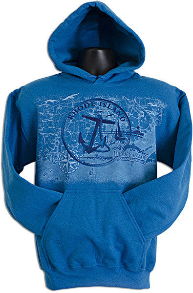 HOODED SWEATSHIRT - Rhode Island Circle ANTIQUE SAPPHIRE