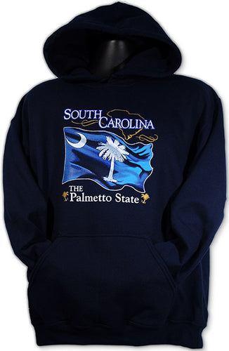 HOODED SWEATSHIRT South Carolina Flag NAVY