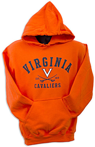 HOODED SWEATSHIRT - University of Virginia Block Lightr Arch ORANGE