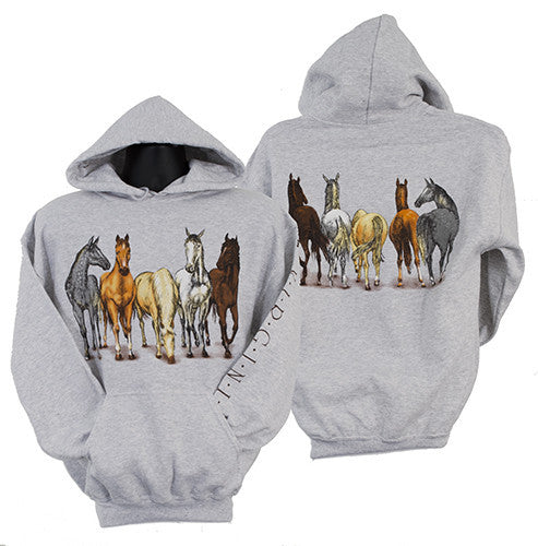 HOODED SWEAT Virginia Horses ASH XX