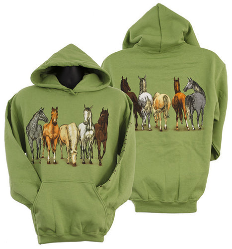 HOODED SWEAT Virginia Horses KIWI XX