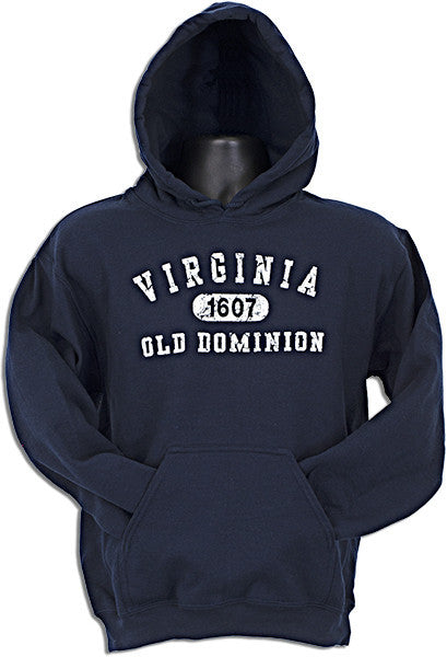 HOODED SWEATSHIRT Virginia 1607 Distressed Navy