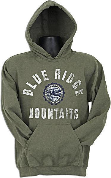 HOODED SWEATSHIRT Blue Ridge Mountains Seal MILITARY