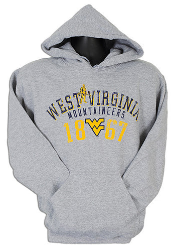 HOODED SWEATSHIRT WVU Mountaineers 1867 SPORT GREY