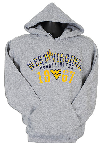 HOODED SWEATSHIRT WVU Mountaineers 1867 SPORT GREY