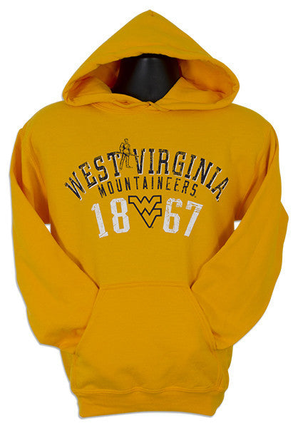 Hooded SW WVU Mountaineers 1867 GOLD XX
