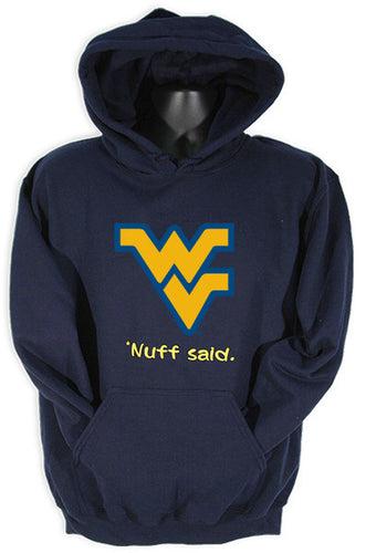 HOODED SWEATSHIRT WVU ' Nuff Said NAVY