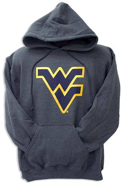 SWWU50B3X HOODED SWEATSHIRT WVU Logo Dark HEATHER