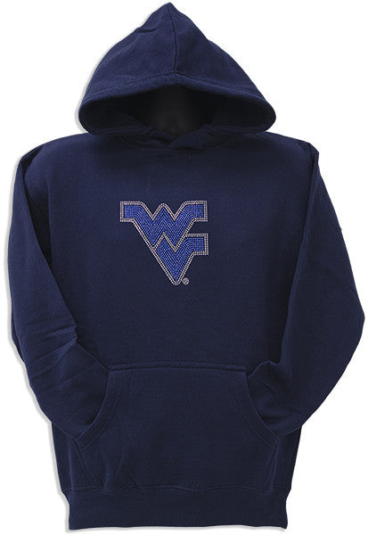 HOODED SWEATSHIRT - Sapphire Flying WV Rhinestone NAVY