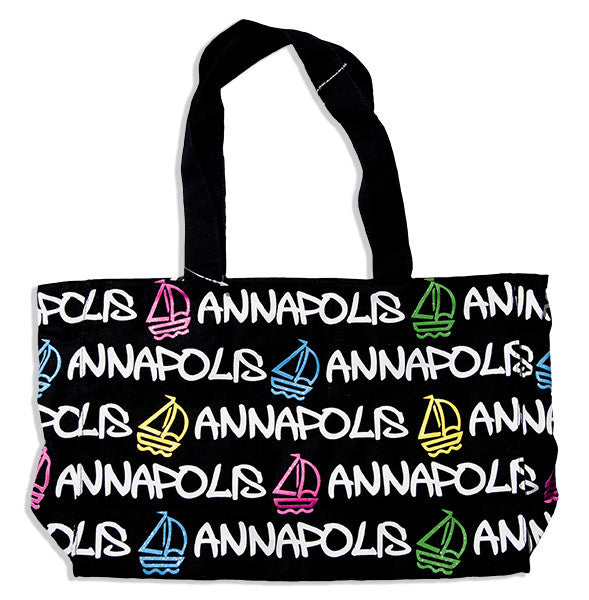 Robin Ruth Tote Bag - MEDIUM - Annapolis Black with Rainbow
