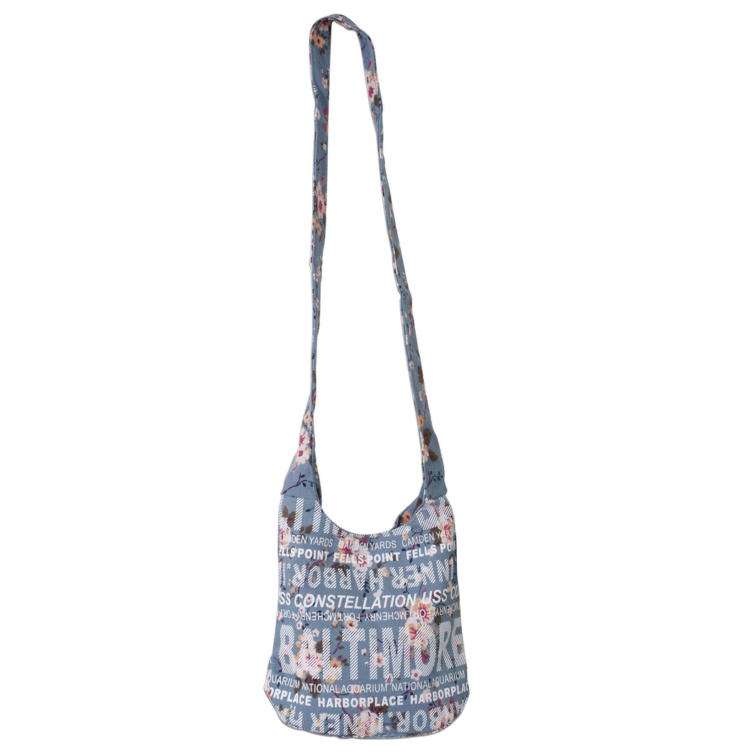 TBBM12 Sling Bag / SM - Baltimore Flowers LIGHT DENIM