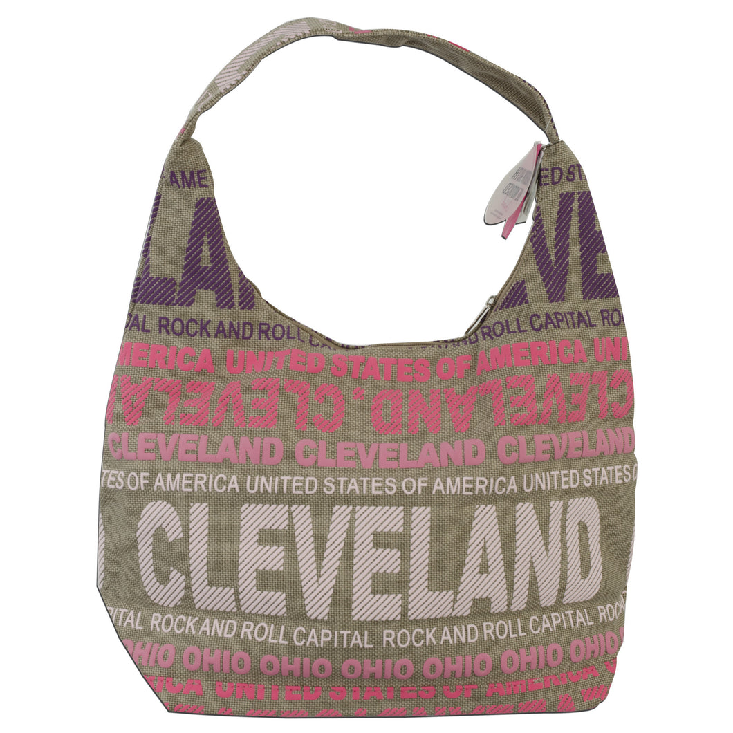 TBCL03 Tote Bag / Big City - Khaki w/ Pink Cleveland
