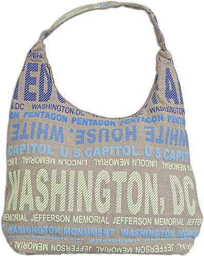 Robin Ruth Tote Bag - Big City - Khaki with Blue Washington DC 