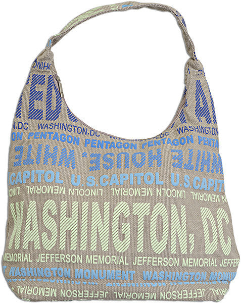 Robin Ruth Tote Bag - Big City - Khaki with Blue Washington DC 
