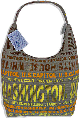 Robin Ruth Tote Bag - Big City - Khaki with Orange Washington DC 