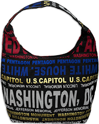Robin Ruth Tote Bag - Big City - Black with Patriotic Washington DC 