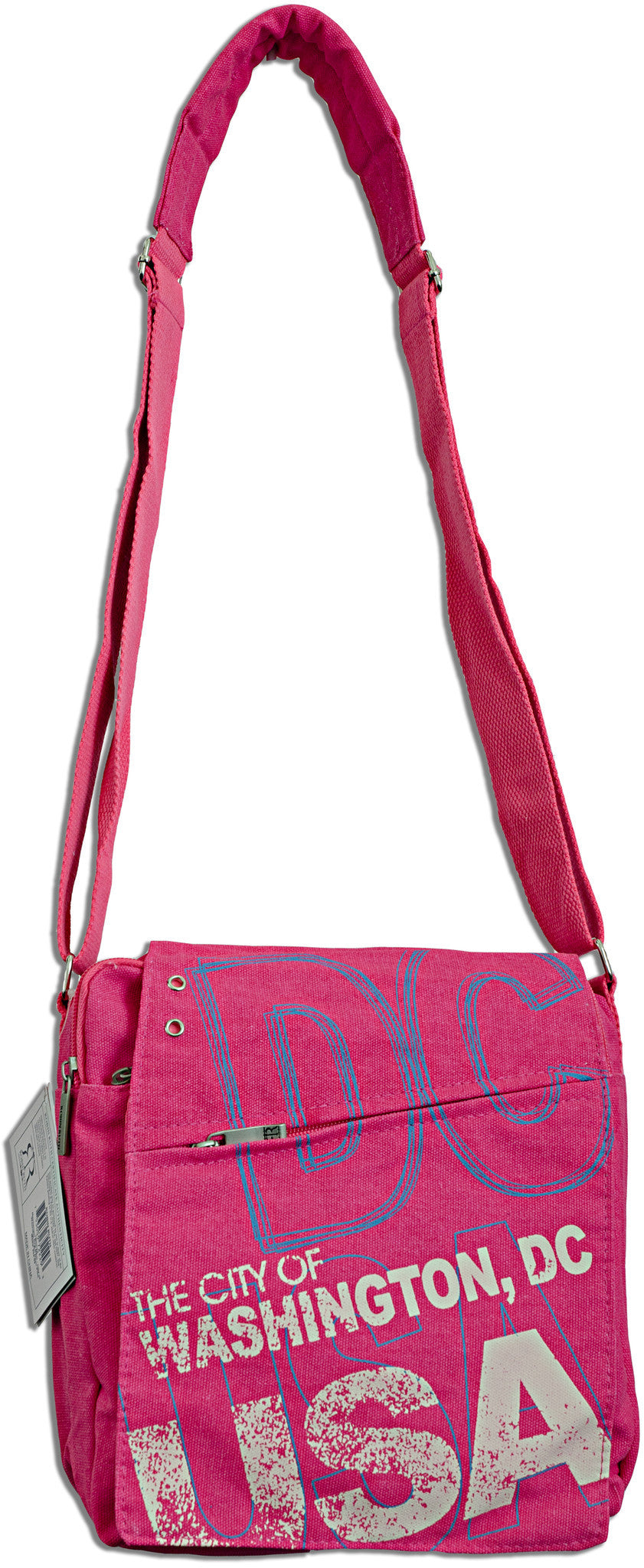 Robin Ruth Messenger Bag MEDIUM - City of Washington DC Neon Pink