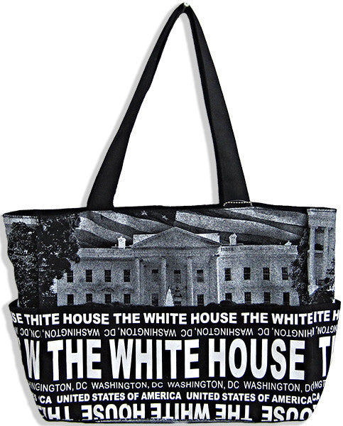 Robin Ruth Tote Bag - White House Skyline Black/White 