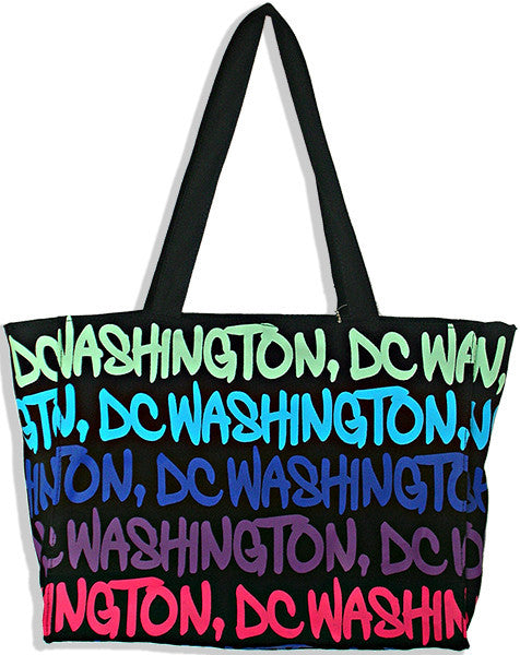 Robin Ruth Tote Bag - MEDIUM - Black/Blue/Purp Washington DC 