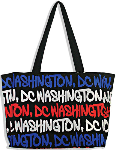 Robin Ruth Tote Bag - MEDIUM - Black/Patriotic Washington DC 