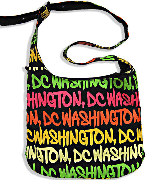 Round Sling Bag - Black/Rainbow Washington DC 