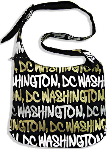 Round Sling Bag - Black/White/Gold Washington DC 