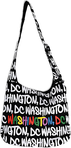 Round Sling Bag - Black/White/Multi Washington DC 