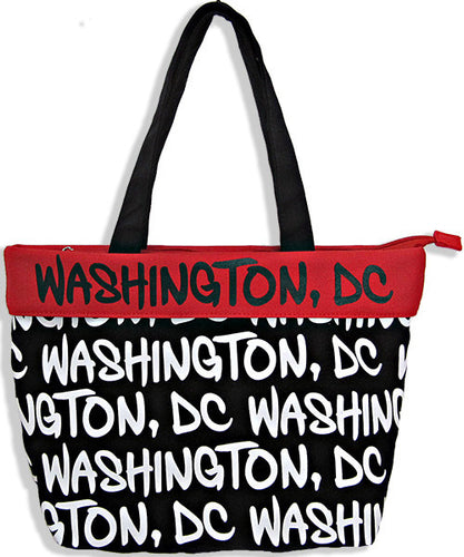 Robin Ruth Cuff Bag - MEDIUM- Black/White/Red Washington DC 