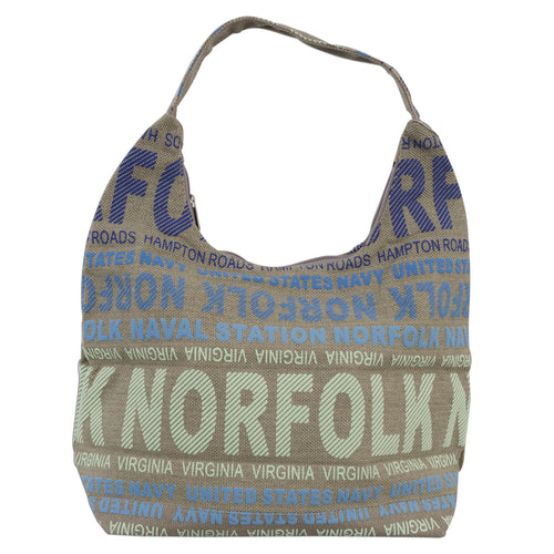 TBNV01 Tote Bag / Big City - Khaki w/ Blue NORFOLK