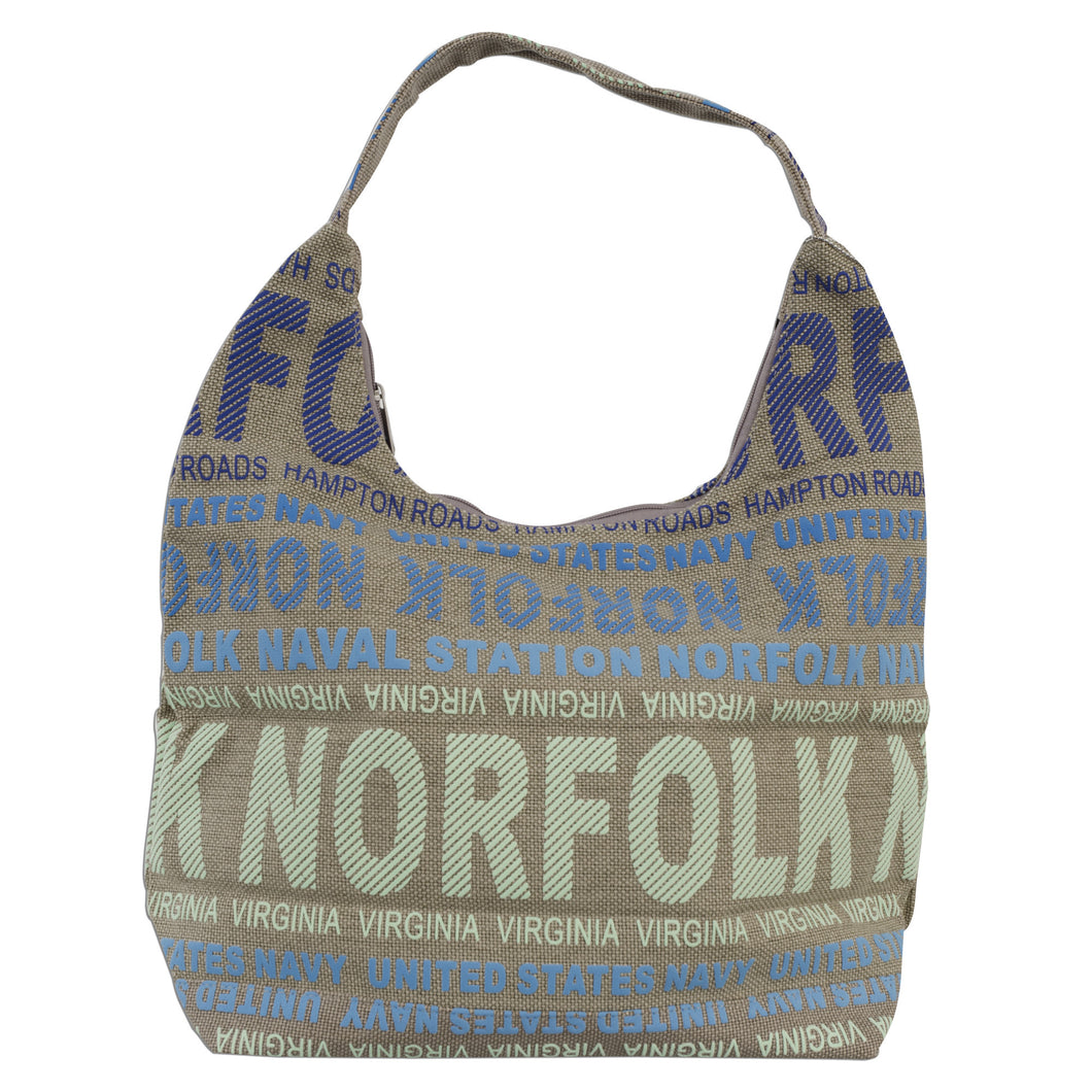 TBNV01 Tote Bag / Big City - Khaki w/ Blue NORFOLK