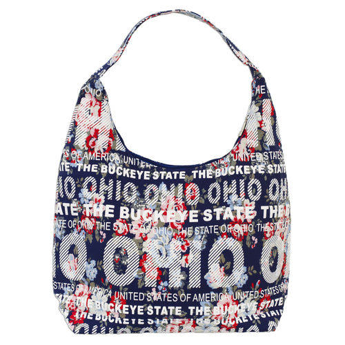 Tote Bag / Flowers - Ohio NAVY