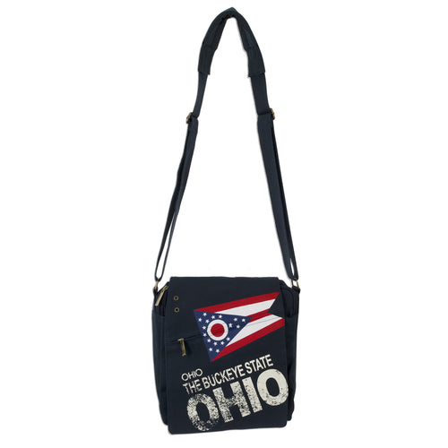Messenger Bag MEDIUM / Ohio Flag - The Buckeye State DENIM