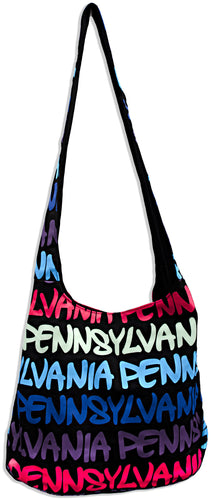 Robin Ruth Round Sling Bag -Black/Blue/Purple Pennsylvania 