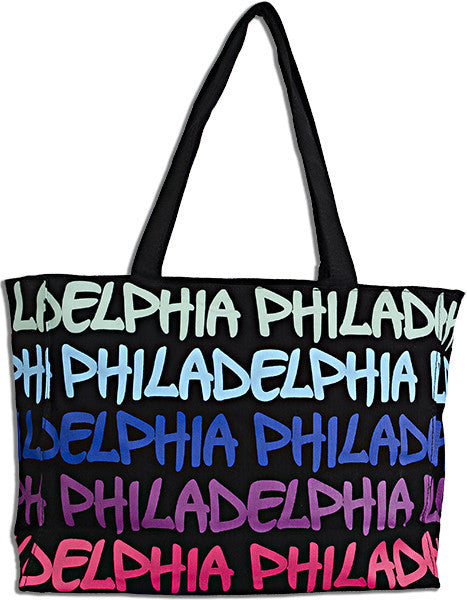 Robin Ruth Tote Bag - MED Philadelphia Black/Blue/Purp 