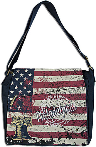 Robin Ruth Messenger Bag - LARGE - USA Flag Philadelphia 