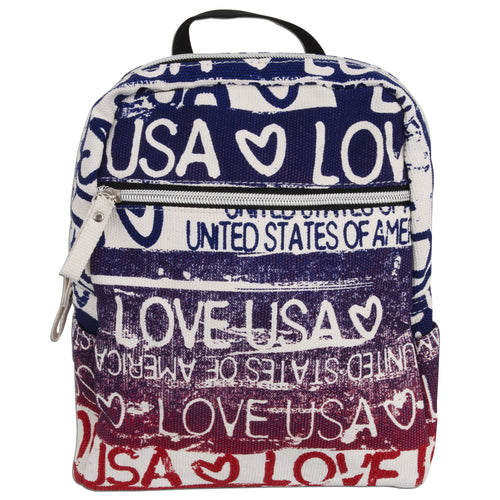 TBUS03 Small Backpack - Love USA BLUE/RED