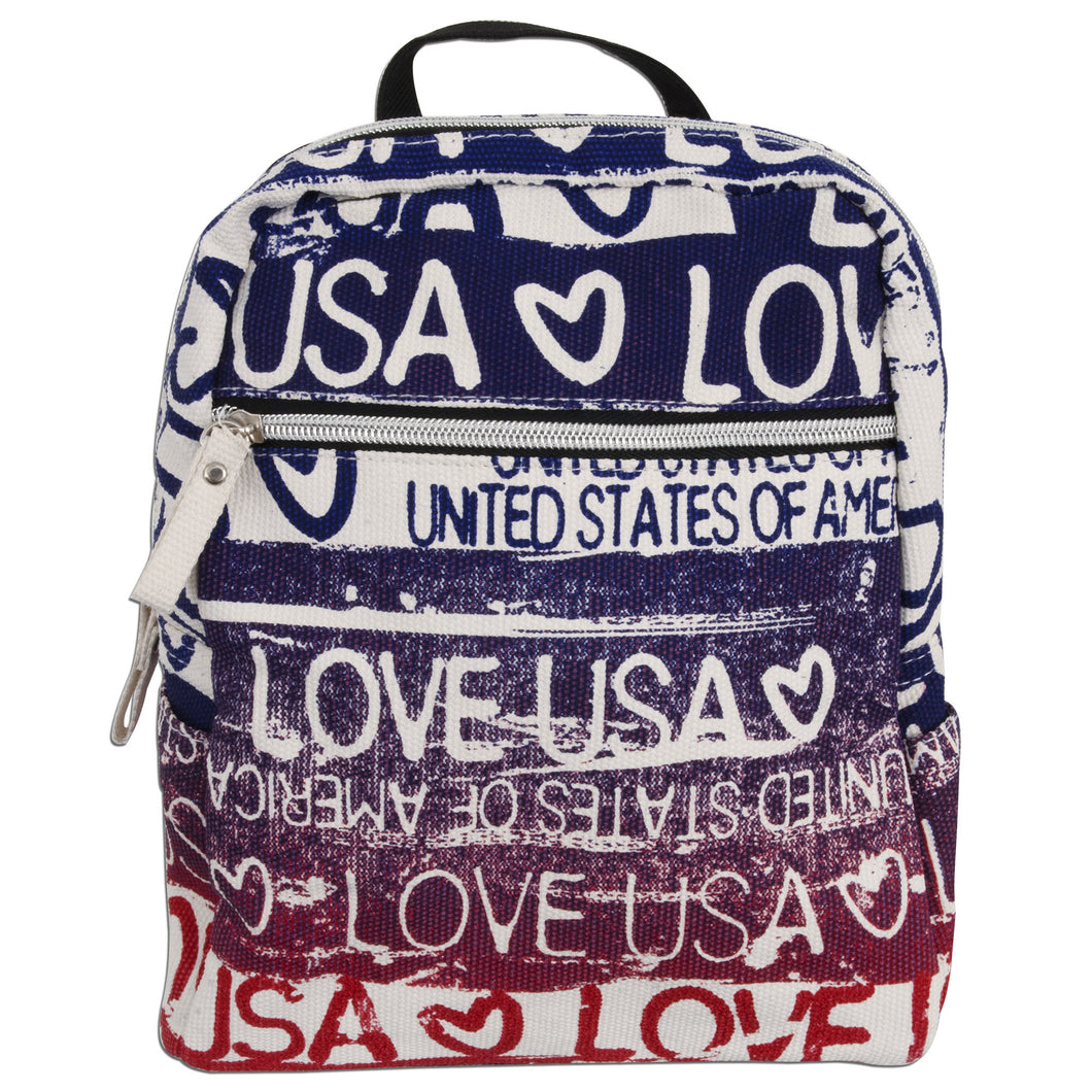 TBUS03 Small Backpack - Love USA BLUE/RED