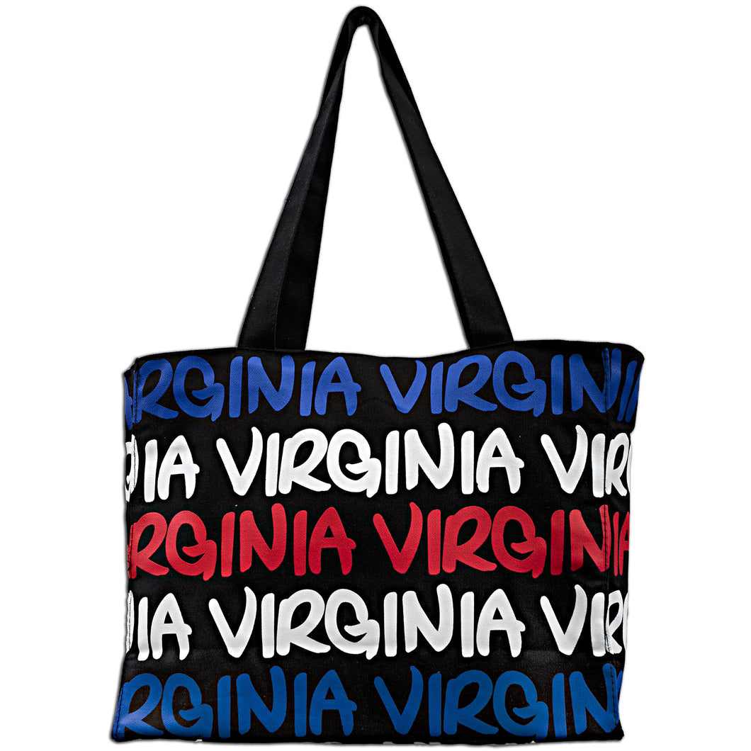 Robin Ruth Tote Bag - MED- Black/Patriotic Virginia 