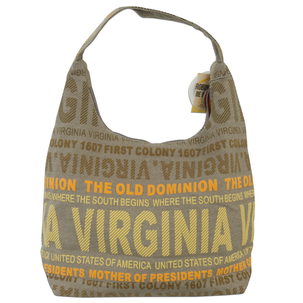 TBVA06 Tote Bag - Big State Virginia KHAKI ORANGE