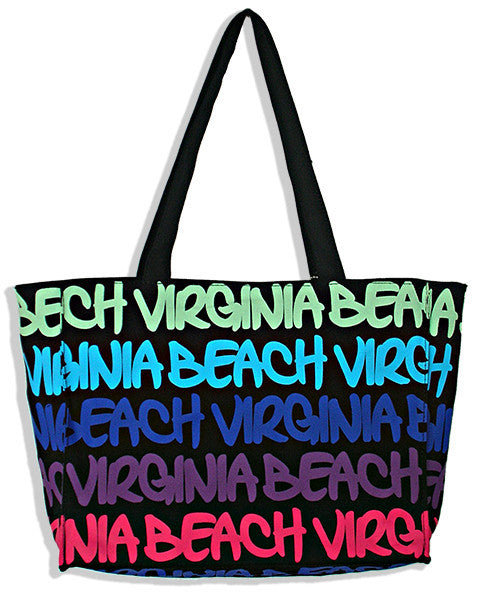 Robin Ruth Tote Bag - MEDIUM -Virginia Beach Black/Rainbow 
