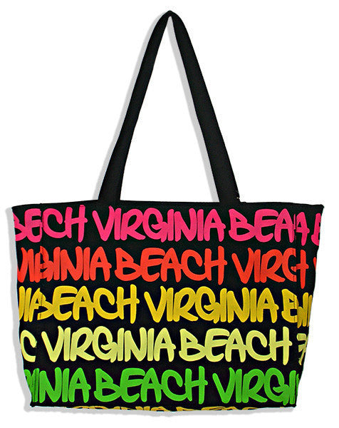 Robin Ruth Tote Bag - MEDIUM -Virginia Beach Black/Blue/Purple